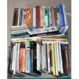 2 boxes containing a collection of mixed region Railway related hard back books to include