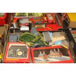 One box of mixed loose and boxed Hornby and Mainline rolling stock and lineside accessories to