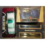 A collection of diecast model vehicles, to include Burago and Maisto