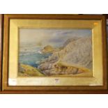 JW Walker - On the coast of Gower, watercolour, signed lower left, 34x50cm