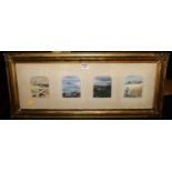 Circa 1900 school - a set of four watercolour studies, to include coastal scene; each 12 x 9.5cm,