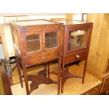 A 19th century mahogany and glazed square table display cabinet, having single lower drawer, width