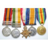 A Boer/Great War group of five medals, to include Queen's South Africa (2nd type reverse with very