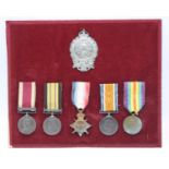 A Naval group of five medals, to include China War medal 1900, with Relief of Pekin clasp, naming W.