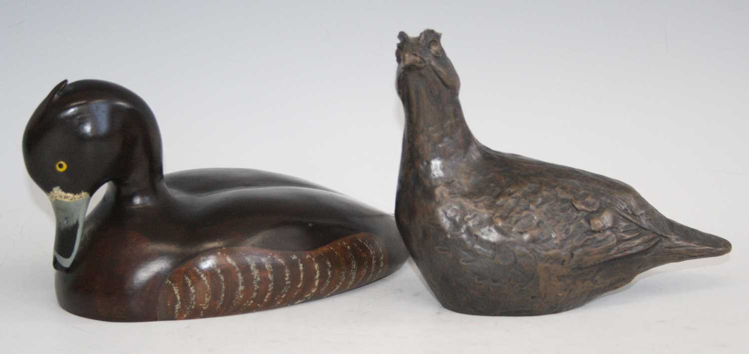 A carved pine and painted model of a tufted duck, signed verso John Keeble Brantham and dated - Image 2 of 12