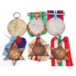 A WW I/II group of six medals, to include Victory medal naming 5475 PTE. W. REYNOLDS. NORTH' N.