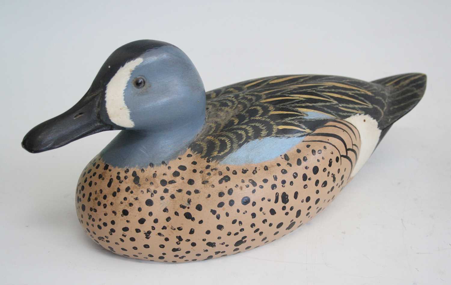 A carved pine and painted model of a tufted duck, signed verso John Keeble Brantham and dated - Image 3 of 12