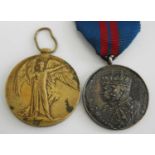 A WW I Victory medal, naming 3604 SJT. L.G. BOWLES. 20-LOND. R., together with a George V 1911