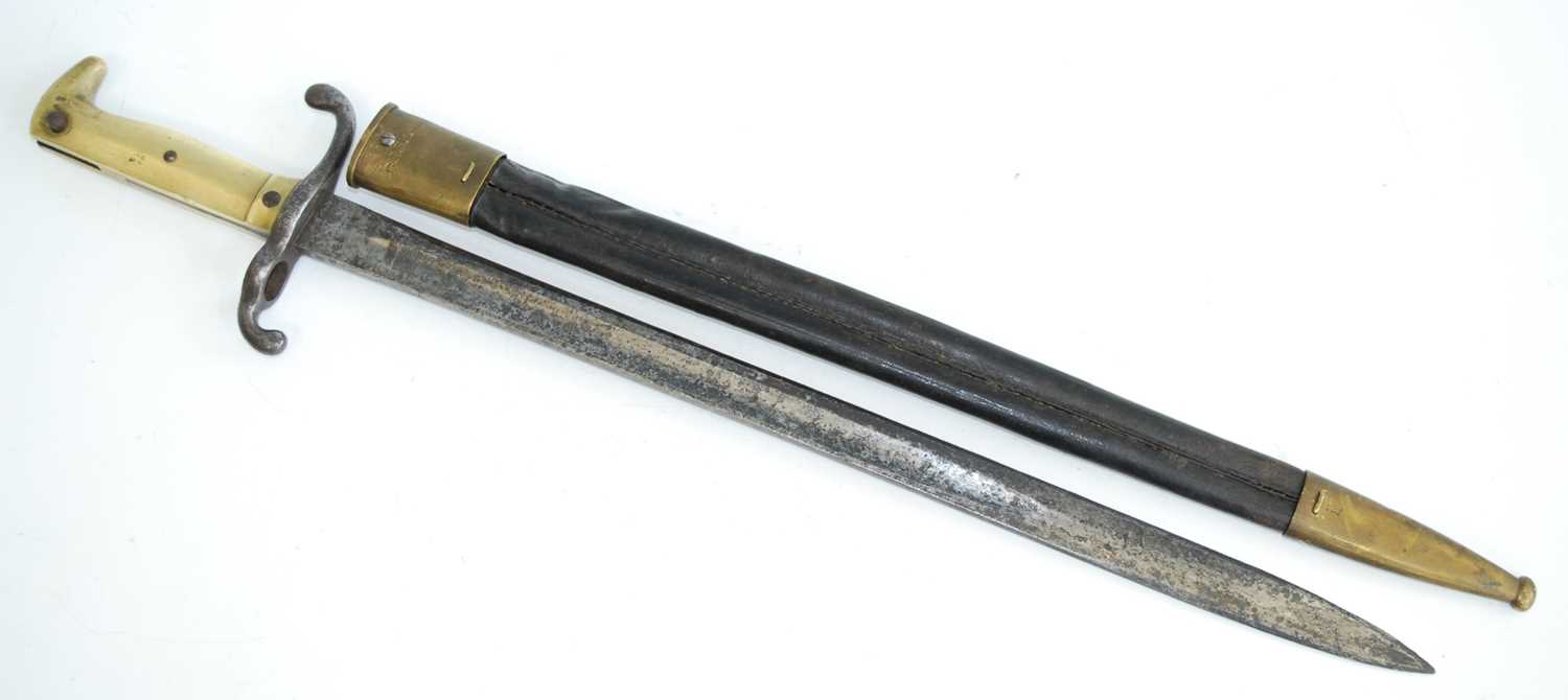 An Imperial German M1871 bayonet, the 46.5cm straight fullered blade marked to the forte Gebr - Image 4 of 6