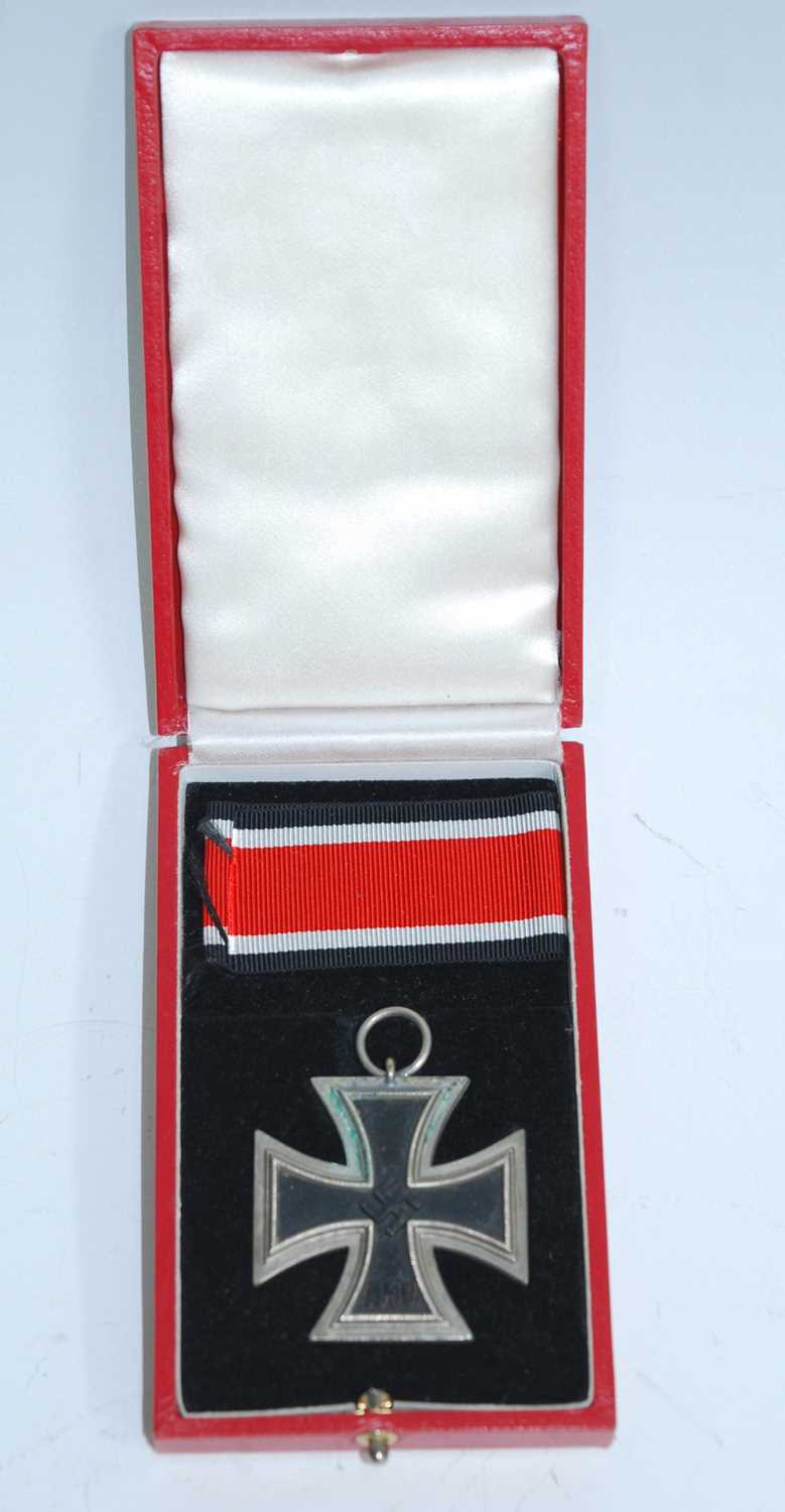 A German Iron Cross 2nd class, with ribbon in fitted red leather case.PLEASE SEE TERMS AND