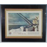 A WW II Naval poster, British Warships Guard The Seas, Their crews at the alert, their guns