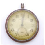 A Jaeger Le Coultre military issue open face pocket watch, having a signed white enamel dial with