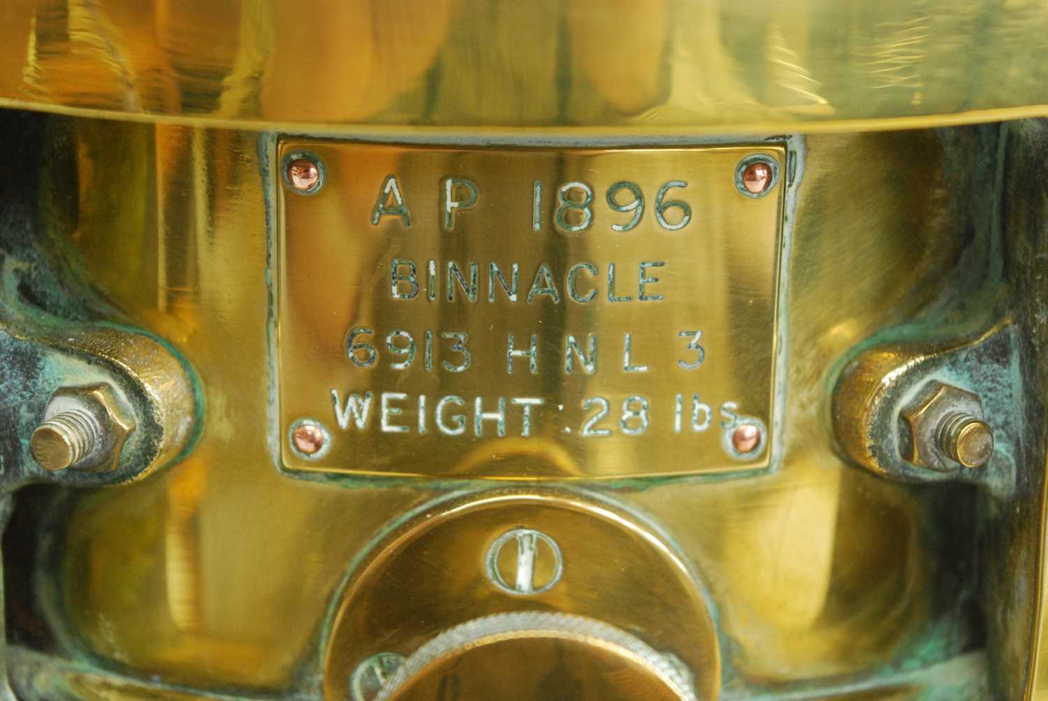 A "Faithful Freddie" brass cased submarine binnacle, the domed cover with two opposing hinged - Bild 2 aus 7