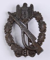 A German Infantry Assault badge, unmarked. PLEASE SEE TERMS AND CONDITIONS REGARDING GERMAN ITEMS.