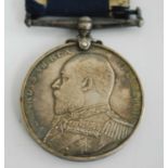 A Naval Long Service and Good Conduct medal, Edward VII, naming 268125 A. SMITH. C. E. R. A. ICL,
