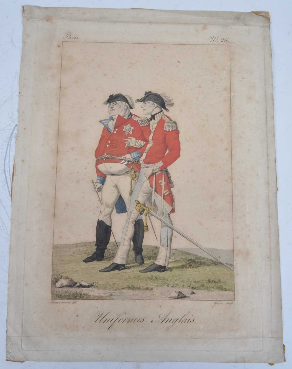 A collection of late 18th/19th century loose engravings, hand-coloured lithographs and sketches, - Image 9 of 9