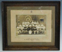 An early 20th century photographic print, "B" Company, Cross Country Team, 1st Battalion Hampshire