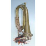An early 20th century brass bugle, 29cm