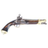 An 18th century style Spanish miquelet flintlock pistol, the 20cm steel barrel marked R' Cuerpo de