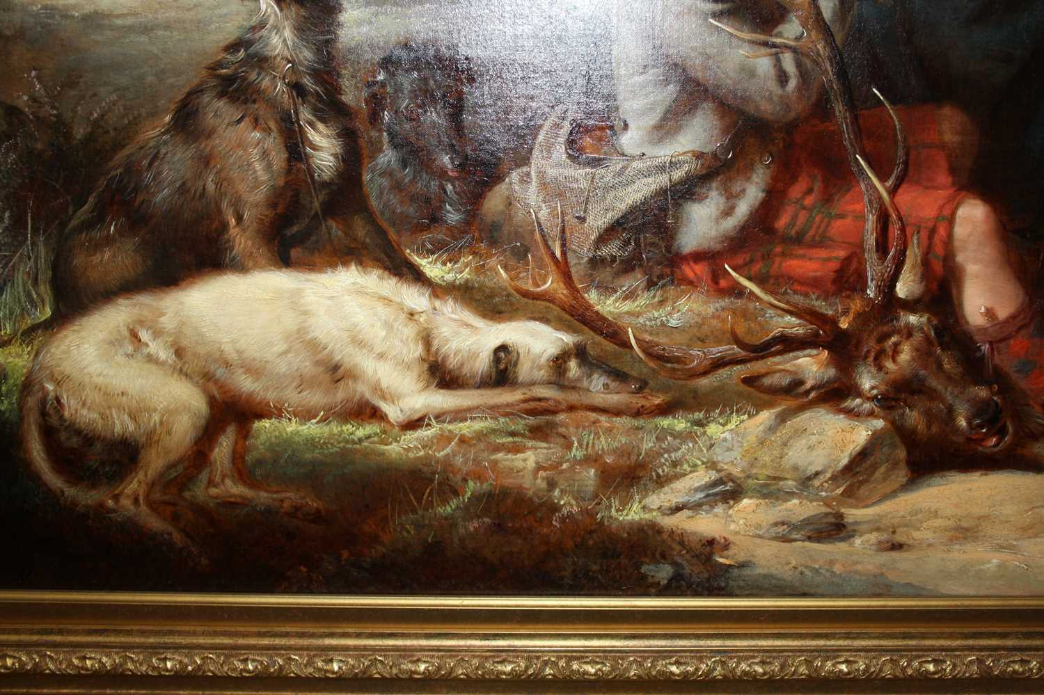 Thomas Jones Barker (1815-1882) - The Stag Hunting Party, oil on canvas (re-lined), signed and dated - Image 18 of 20