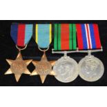 A WW II group of six medals to include 1939-1945 Star, Air Crew Europe Star, Defence and War,