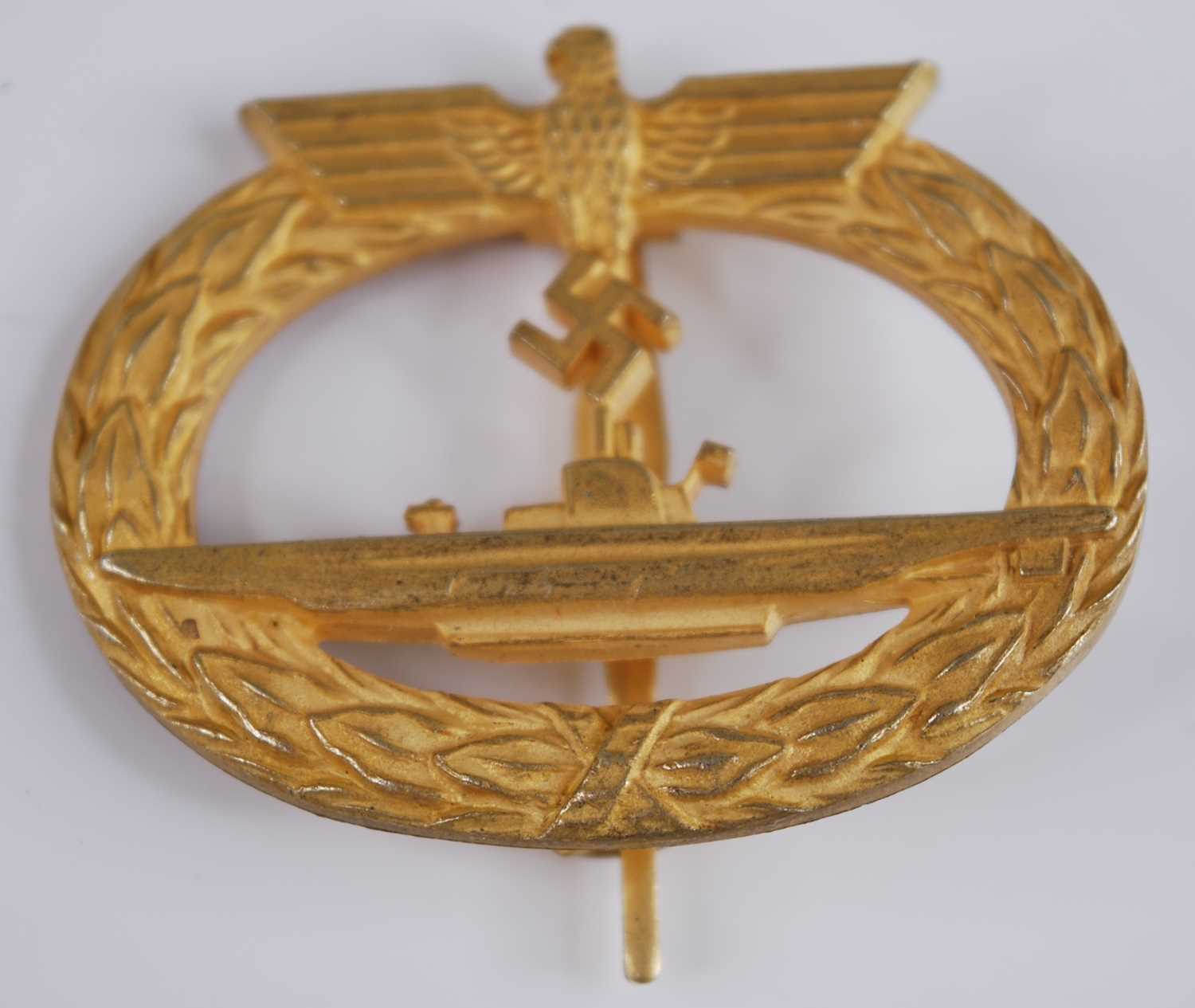 A German Kriegsmarine U-boat War badge, marked verso Frank & Reif Stuttgart. PLEASE SEE TERMS AND