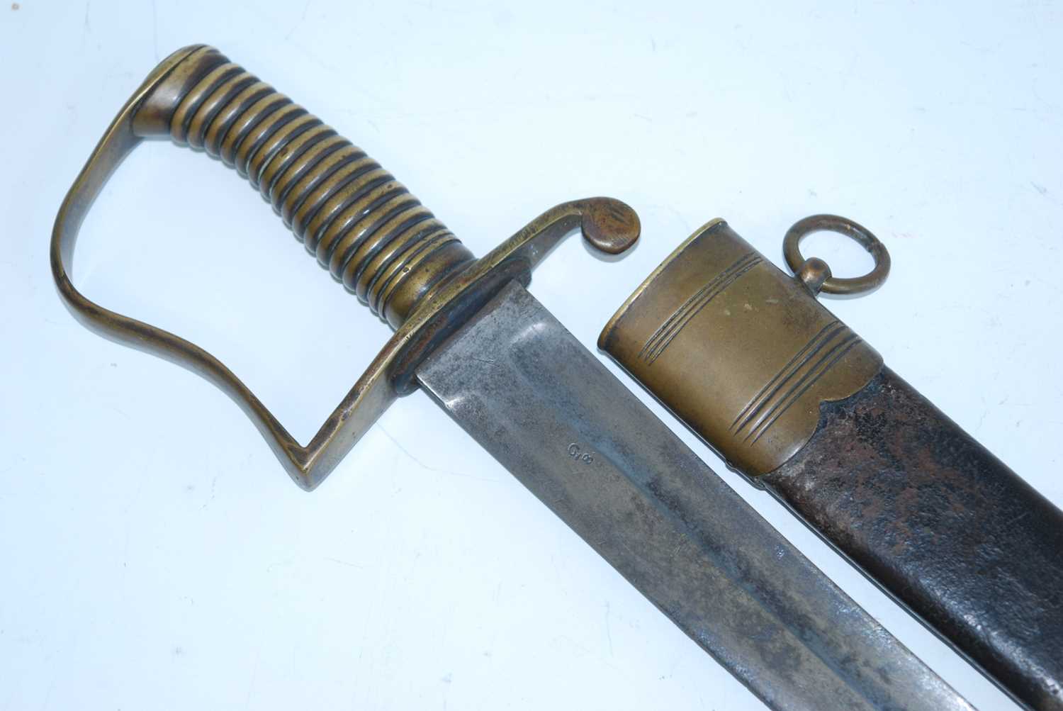 A late George III Customs Officers sword, similar to the 1796 pattern, the broad 65cm curved blade