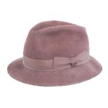 A 20th century brown wool hat with canvas trim, similar to those used by the Land Army,