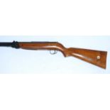 The Webley Mark 3 .22 calibre under-lever action air rifle, the beech stock with Webley logo, serial