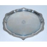 A George V silver tray, the centre engraved with the crest of the Madras and Southern Mahratta