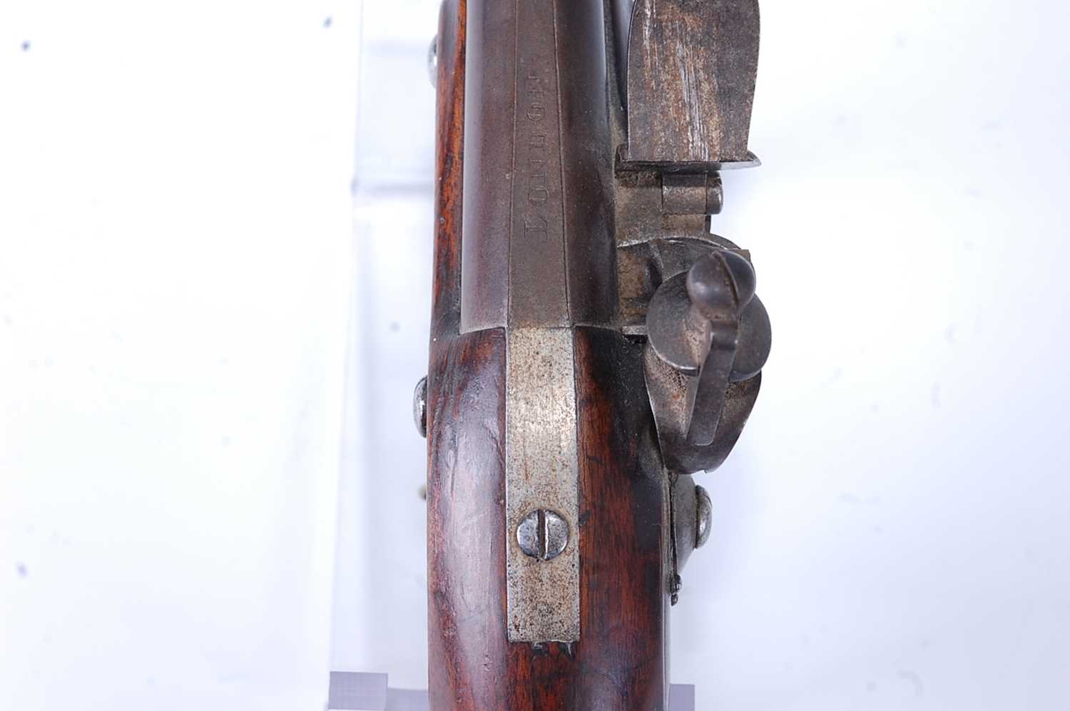 An 18th century 20-Bore flintlock Coachman's pistol by John Twigg of London, circa 1760, the 18cm - Image 5 of 10