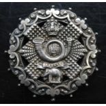 A late Victorian silver brooch for the Highland Light Infantry, maker F. Narborough, Birmingham,