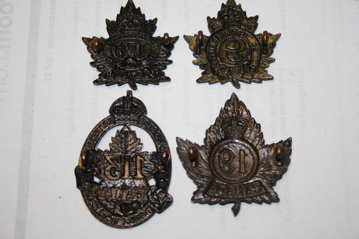 A collection of Canadian cap badges and insignia, to include 113th Battalion Lethbridge Highlanders, - Image 8 of 11