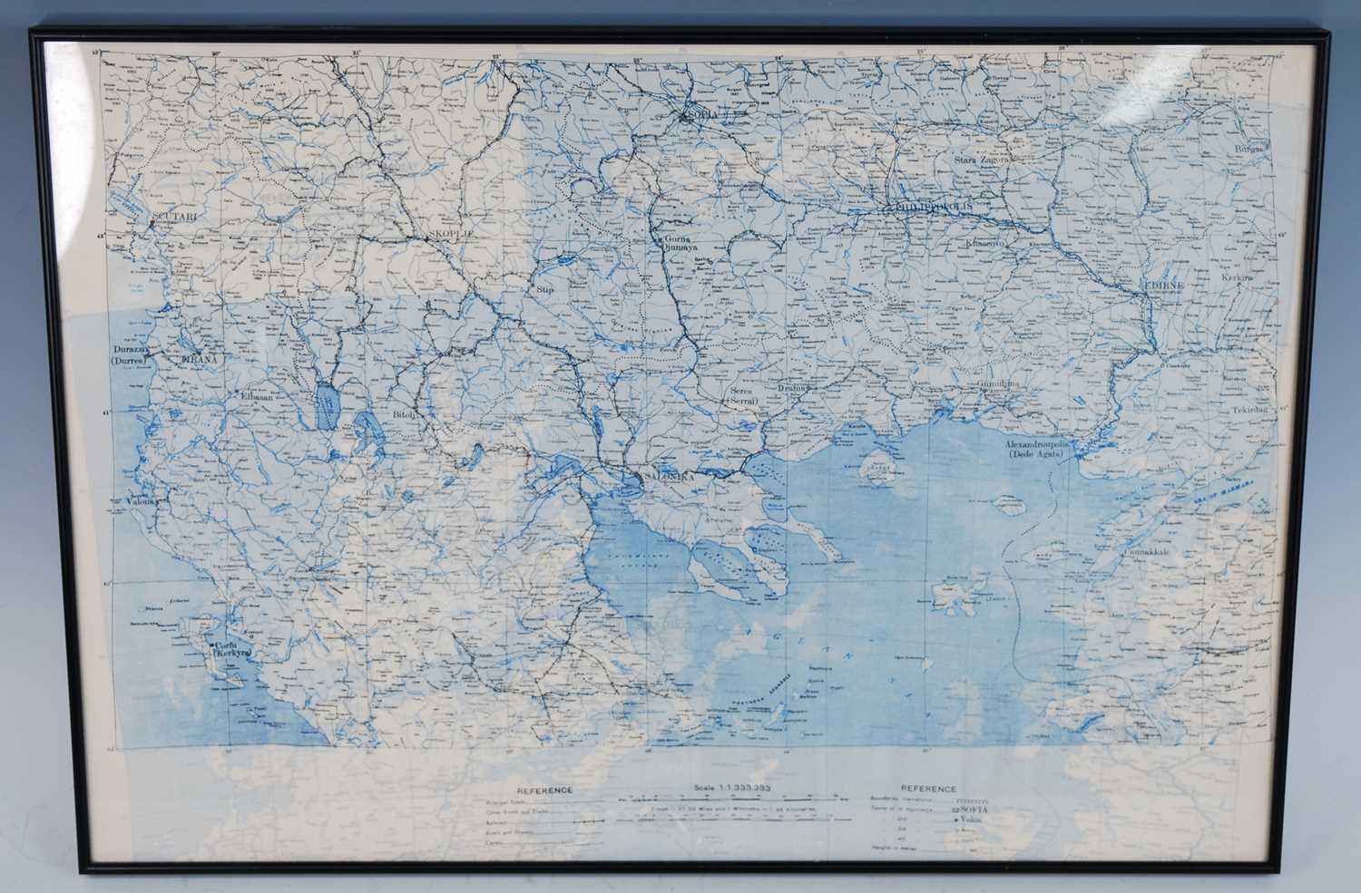 A WW II double sided silk map of North Africa, scale 1:3,000.000 or 47.34 English miles to an - Image 4 of 9