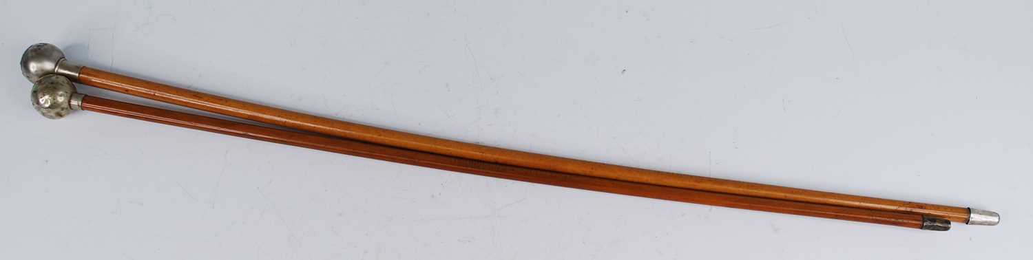 An early 20th century swagger stick, having a malacca shaft and nickel cap with Middlesex Regiment - Image 2 of 2