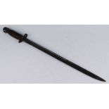 A British 1907 pattern bayonet, the 43cm single edged fullered blade marked to the ricasso '8? '18