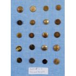 A large collection of fox hound and beagle hunt buttons, arranged alphabetically from P-S with
