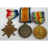 A WW I trio to include 1914-15 Star, British War and Victory, naming M2-074794 PTE. W. TENNANT. A.