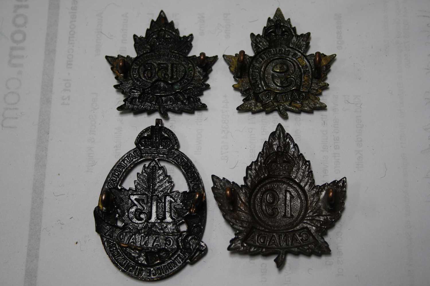 A collection of Canadian cap badges and insignia, to include 113th Battalion Lethbridge Highlanders, - Image 7 of 11