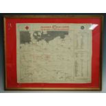 A WW II map of Northern Europe, British Prisoner of War Camps, Published by The Red Cross & St