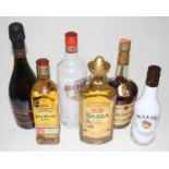 Paccini, 1882, Vino Spumante, eight bottles; Cadoro Prosecco, one bottle; St-Remy Napoleon Brandy,