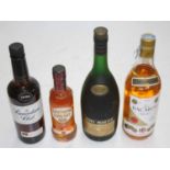 Assorted spirits, to include Remy Martin champagne cognac being an HM Forces NAAFI bottle from BAOR,