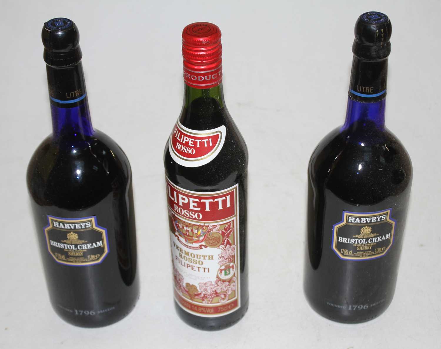 Davidoff Cognac, 70cl, 43%, two bottles; Cointreau, 100cl, 40%, one bottle; Harvey's Bristol