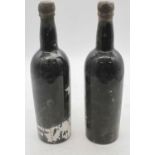 Vintage port, 1955, two bottles, both with largely complete capsules but labels are missing, port