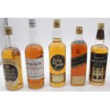 Seagram's 100 Pipers Deluxe Scotch Whisky, 75cl, 40%, one bottle; Johnnie Walker Black Label Old