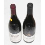 Caves Saint-Pierre, 2005, Châteauneuf du Pape, one bottle; and La Chasse du Pape, Shiraz, 2006,