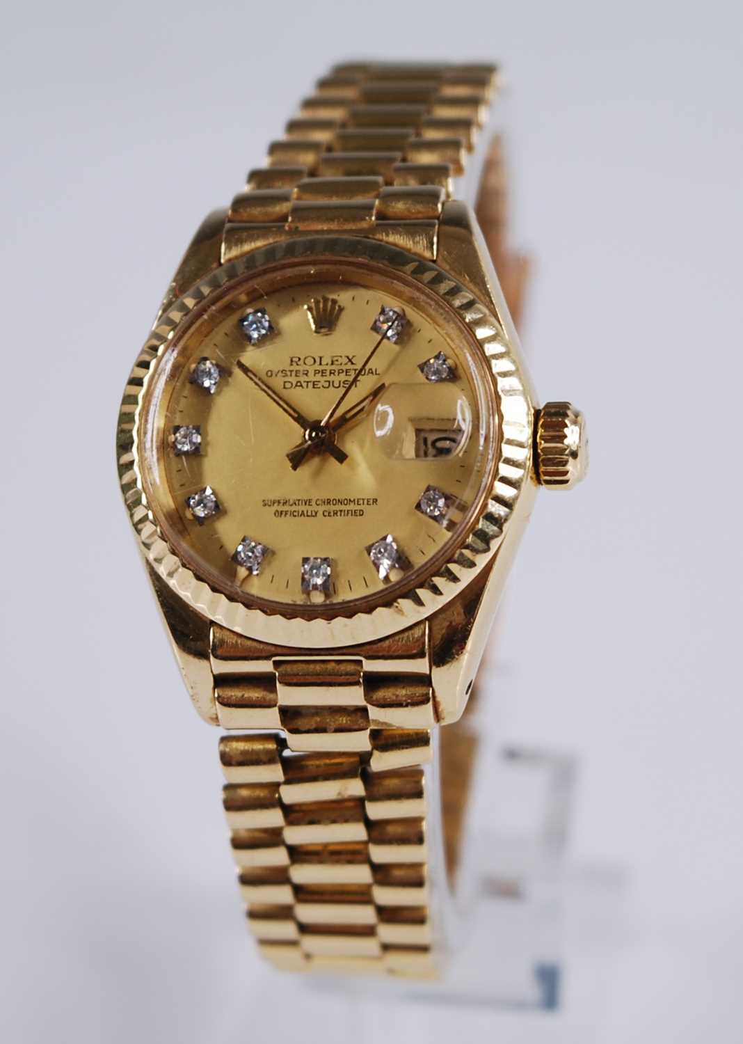 A lady's Rolex 18ct gold Oyster Perpetual datejust superlative chronometer officially certified