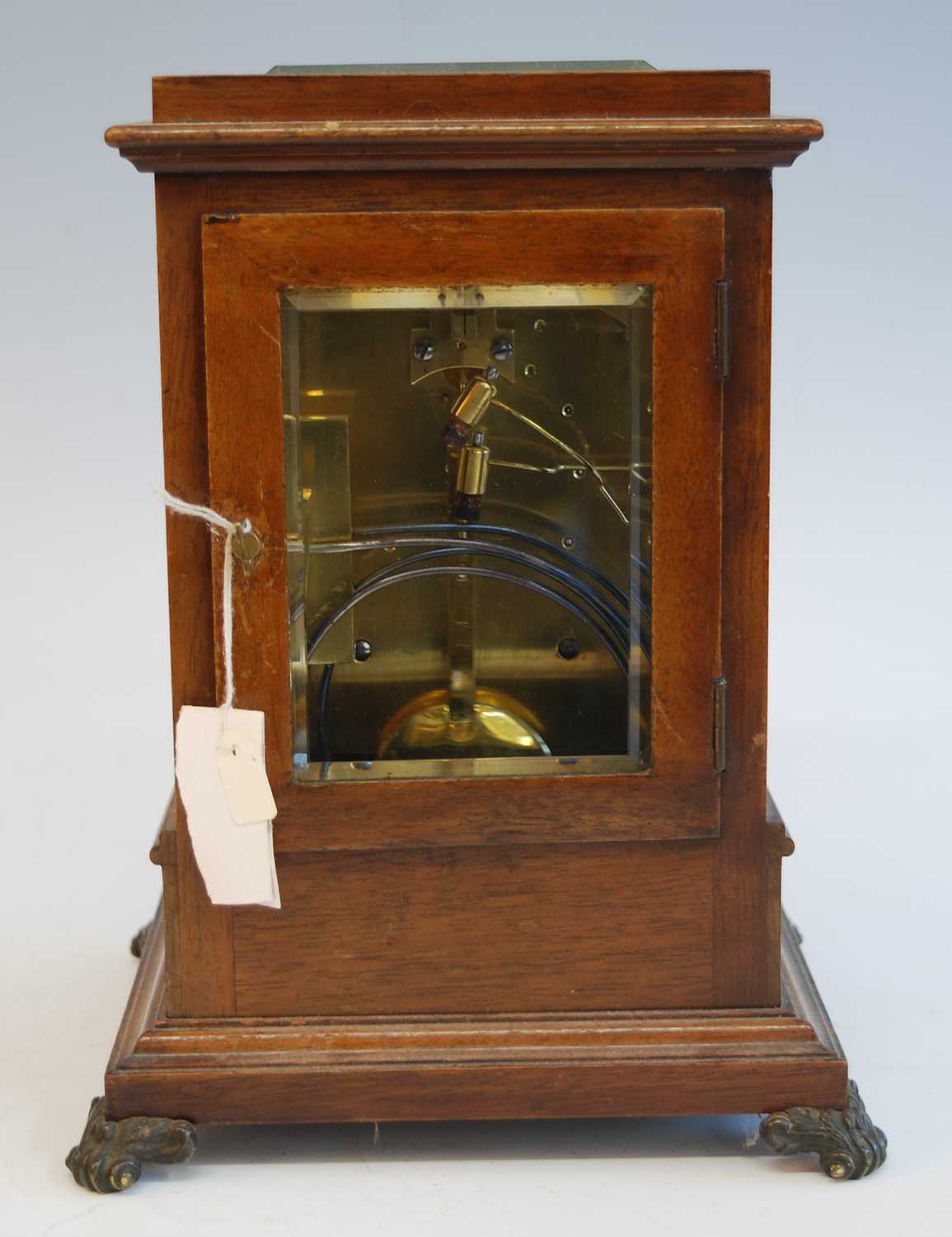 An Edwardian walnut cased four glass bracket clock by Winterhalder & Hoffmeier, signed to the - Bild 5 aus 8