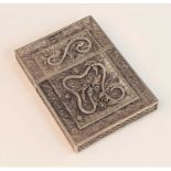 A 19th century Chinese export yellow metal filigree card case, of rectangular form and in two parts,