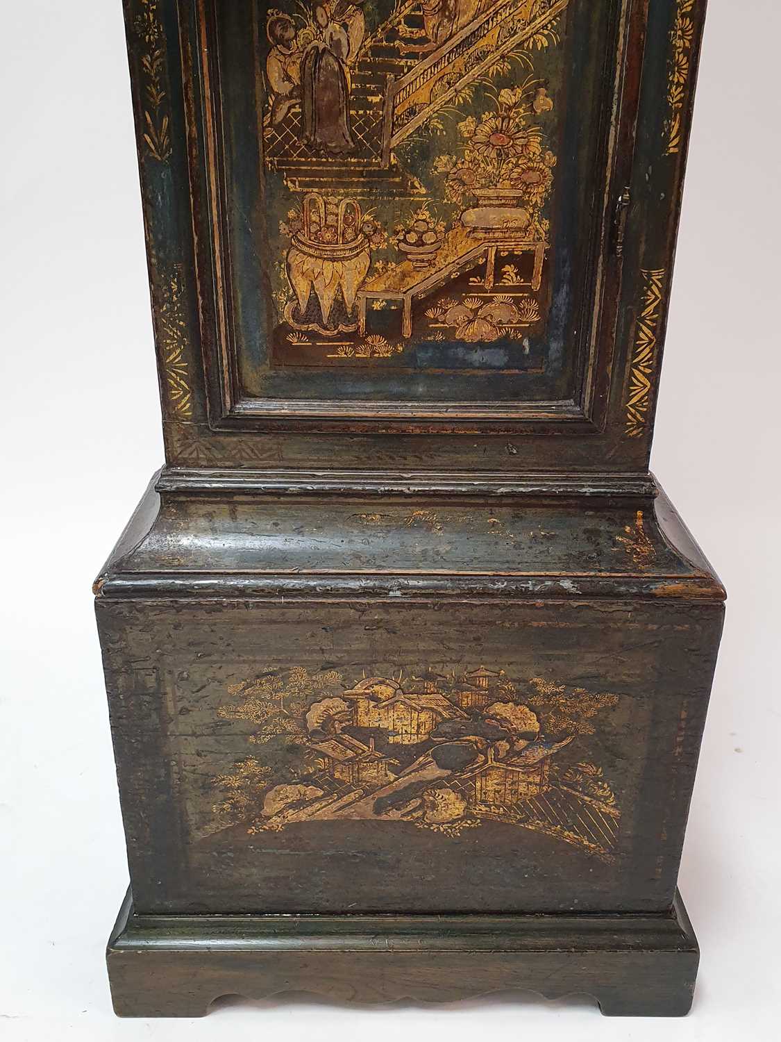 Thomas Reynolds of London - an 18th century chinoiserie blue lacquered longcase clock, having a - Image 8 of 9